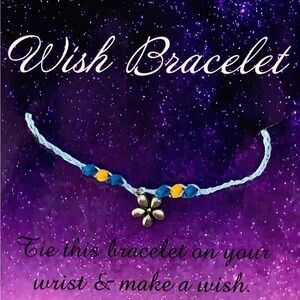 Wish Bracelet with Blue and Yellow Beads